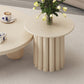 Table basse ou table d'appoint moderne en bois artificiel, ronde, beige