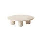 Table basse ou table d'appoint moderne en bois artificiel, ronde, beige