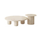 Table basse ou table d'appoint moderne en bois artificiel, ronde, beige