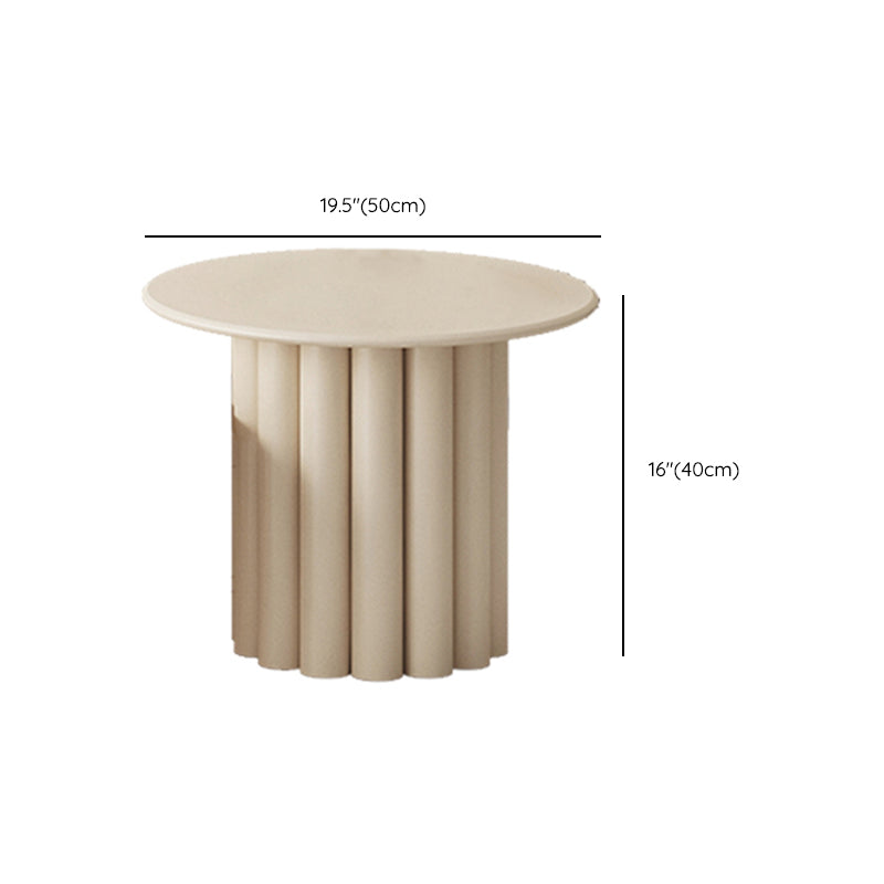 Table basse ou table d'appoint moderne en bois artificiel, ronde, beige