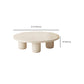 Table basse ou table d'appoint moderne en bois artificiel, ronde, beige
