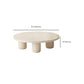 Table basse ou table d'appoint moderne en bois artificiel, ronde, beige