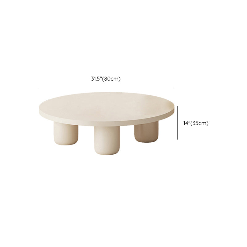 Table basse ou table d'appoint moderne en bois artificiel, ronde, beige