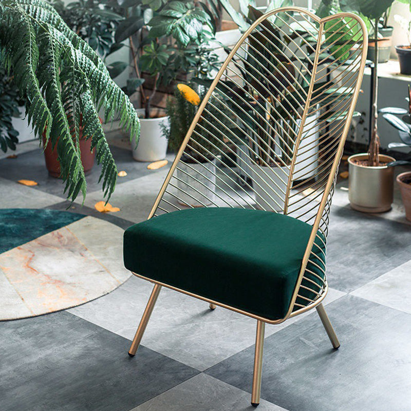 Glam Style Metal Chair Fixed Back Solid Color 4 Legs Armless Chair Clearhalo 'Accent Chairs' 'accent_chairs' 'Chairs & Seating' 'furn' 'furn_accent_chairs' 'Furniture' 'Living Room Furniture' 6736828