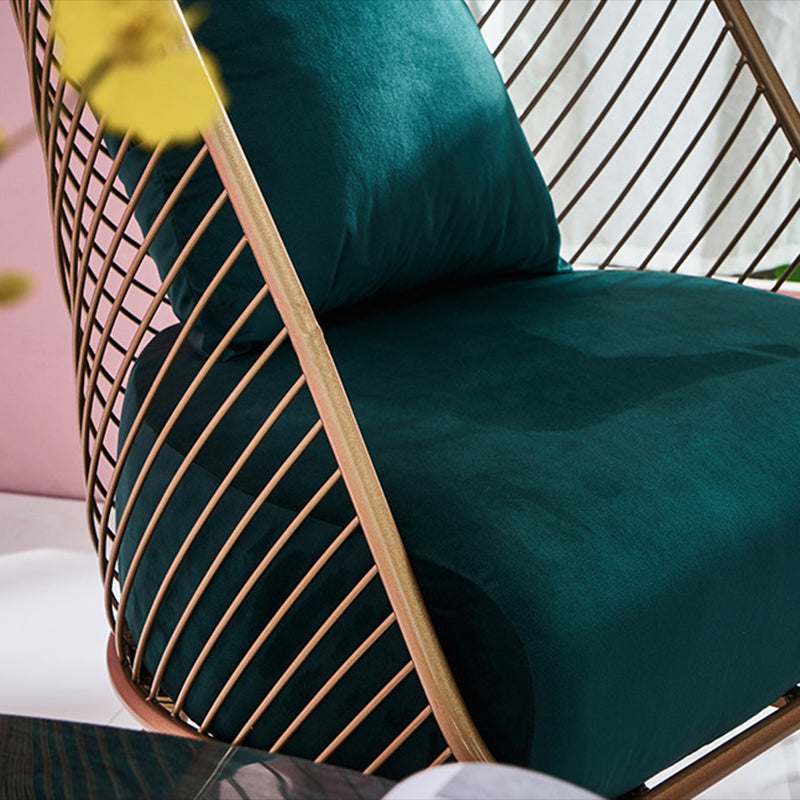 Glam Style Metal Chair Fixed Back Solid Color 4 Legs Armless Chair Clearhalo 'Accent Chairs' 'accent_chairs' 'Chairs & Seating' 'furn' 'furn_accent_chairs' 'Furniture' 'Living Room Furniture' 6736834