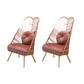 Glam Style Metal Chair Fixed Back Solid Color 4 Legs Armless Chair Nude Pink Velvet 2 Piece Set Clearhalo 'Accent Chairs' 'accent_chairs' 'Chairs & Seating' 'furn' 'furn_accent_chairs' 'Furniture' 'Living Room Furniture' 6736840