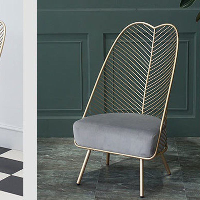 Glam Style Metal Chair Fixed Back Solid Color 4 Legs Armless Chair Clearhalo 'Accent Chairs' 'accent_chairs' 'Chairs & Seating' 'furn' 'furn_accent_chairs' 'Furniture' 'Living Room Furniture' 6736842