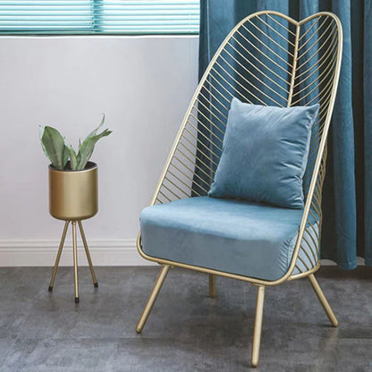 Glam Style Metal Chair Fixed Back Solid Color 4 Legs Armless Chair Sky Blue Velvet 1 Piece Clearhalo 'Accent Chairs' 'accent_chairs' 'Chairs & Seating' 'furn' 'furn_accent_chairs' 'Furniture' 'Living Room Furniture' 6736843