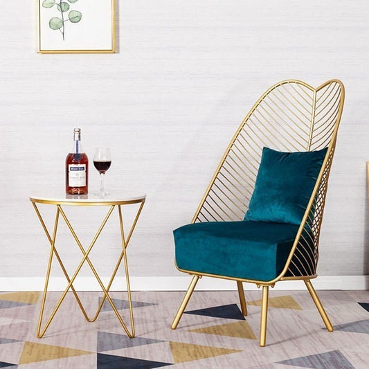 Glam Style Metal Chair Fixed Back Solid Color 4 Legs Armless Chair Clearhalo 'Accent Chairs' 'accent_chairs' 'Chairs & Seating' 'furn' 'furn_accent_chairs' 'Furniture' 'Living Room Furniture' 6736844