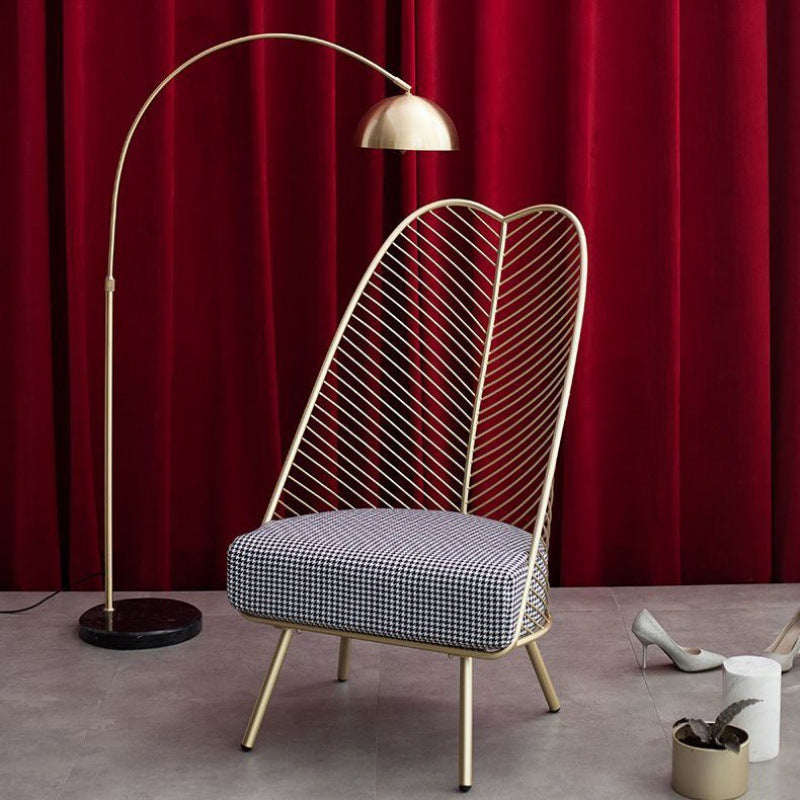 Glam Style Metal Chair Fixed Back Solid Color 4 Legs Armless Chair Houndstooth pattern Velvet 1 Piece Clearhalo 'Accent Chairs' 'accent_chairs' 'Chairs & Seating' 'furn' 'furn_accent_chairs' 'Furniture' 'Living Room Furniture' 6736846