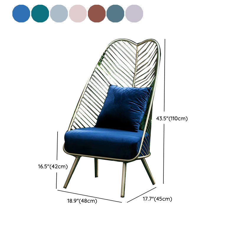 Glam Style Metal Chair Fixed Back Solid Color 4 Legs Armless Chair Clearhalo 'Accent Chairs' 'accent_chairs' 'Chairs & Seating' 'furn' 'furn_accent_chairs' 'Furniture' 'Living Room Furniture' 6736849