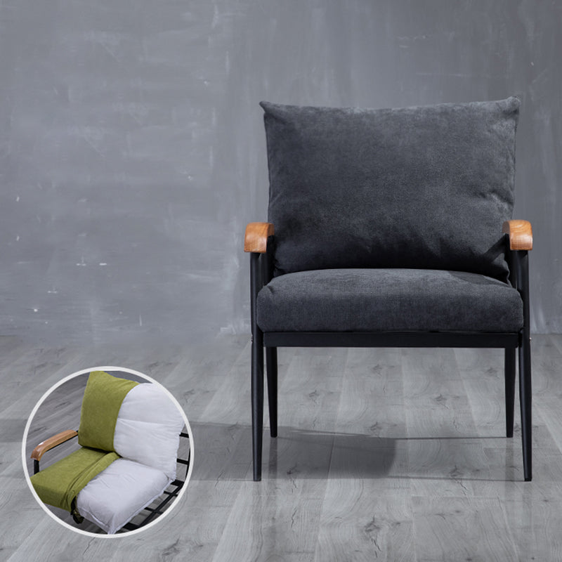 Industrial Style Loose Back Sofa Metal & Wood Frame Cushions Sofa Clearhalo 'furn' 'furn_sofas' 'Furniture' 'Living Room Furniture' 'Sofa' 'sofas' 6736868