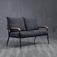Industrial Style Loose Back Sofa Metal & Wood Frame Cushions Sofa 43.5"L x 24"W x 25.5"H Cotton Blend Dark Gray Clearhalo 'furn' 'furn_sofas' 'Furniture' 'Living Room Furniture' 'Sofa' 'sofas' 6736875