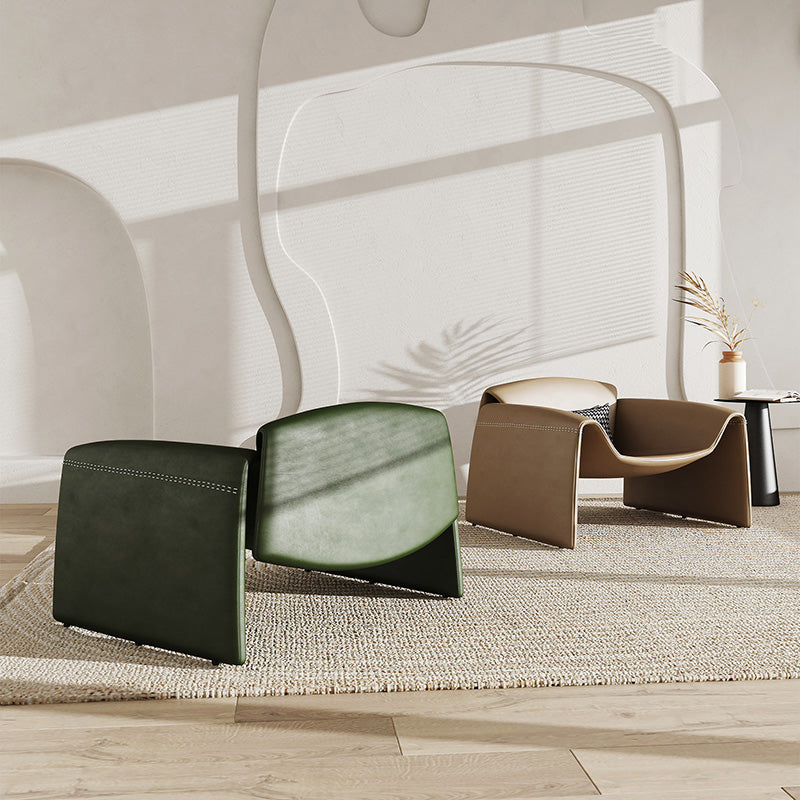 38.18" Wide Faux Leather Armchair Upholstered Pillow Back Accent Chair Clearhalo 'Accent Chairs' 'accent_chairs' 'Chairs & Seating' 'furn' 'furn_accent_chairs' 'Furniture' 'Living Room Furniture' 6736893