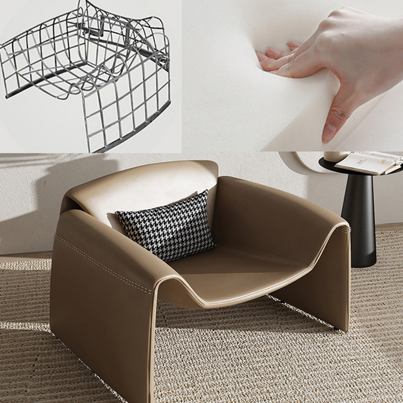 38.18" Wide Faux Leather Armchair Upholstered Pillow Back Accent Chair Clearhalo 'Accent Chairs' 'accent_chairs' 'Chairs & Seating' 'furn' 'furn_accent_chairs' 'Furniture' 'Living Room Furniture' 6736902