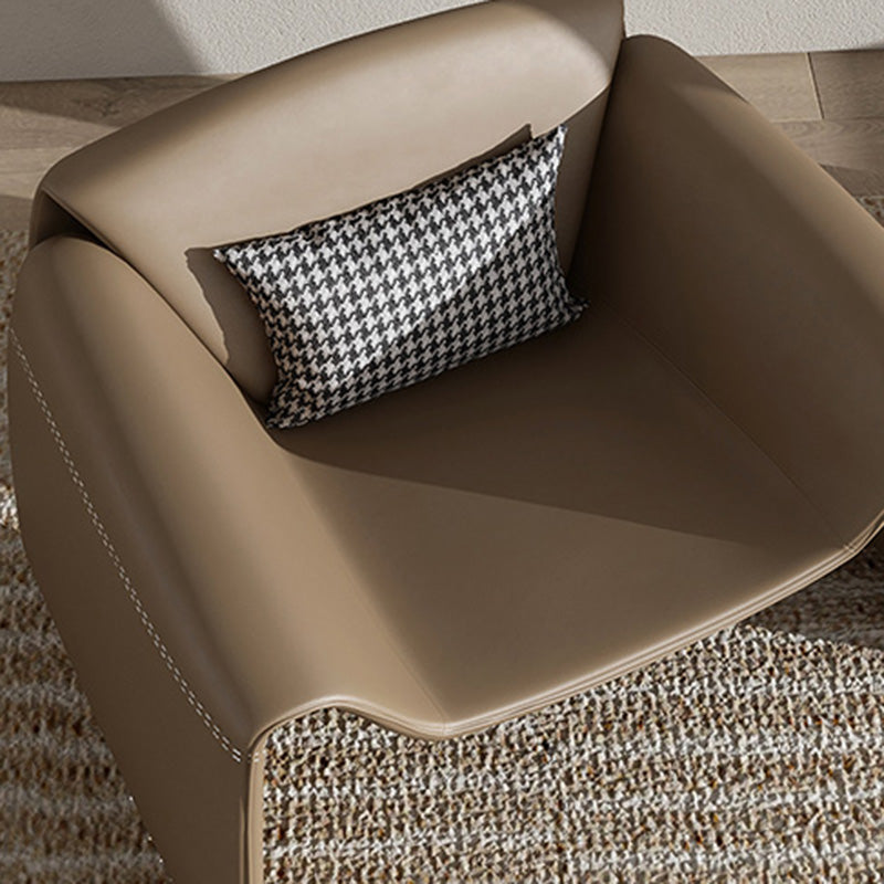 38.18" Wide Faux Leather Armchair Upholstered Pillow Back Accent Chair Clearhalo 'Accent Chairs' 'accent_chairs' 'Chairs & Seating' 'furn' 'furn_accent_chairs' 'Furniture' 'Living Room Furniture' 6736906