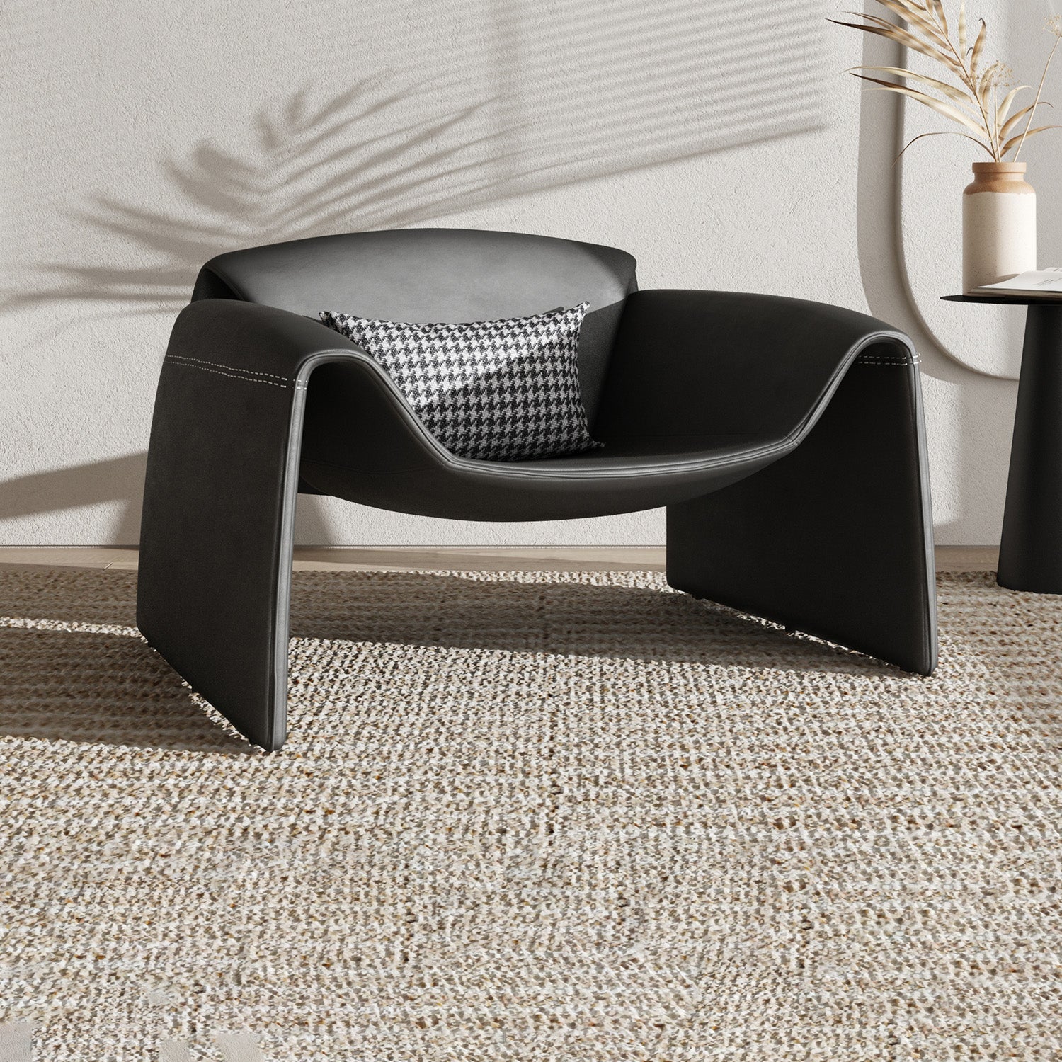 38.18" Wide Faux Leather Armchair Upholstered Pillow Back Accent Chair Clearhalo 'Accent Chairs' 'accent_chairs' 'Chairs & Seating' 'furn' 'furn_accent_chairs' 'Furniture' 'Living Room Furniture' 6736908