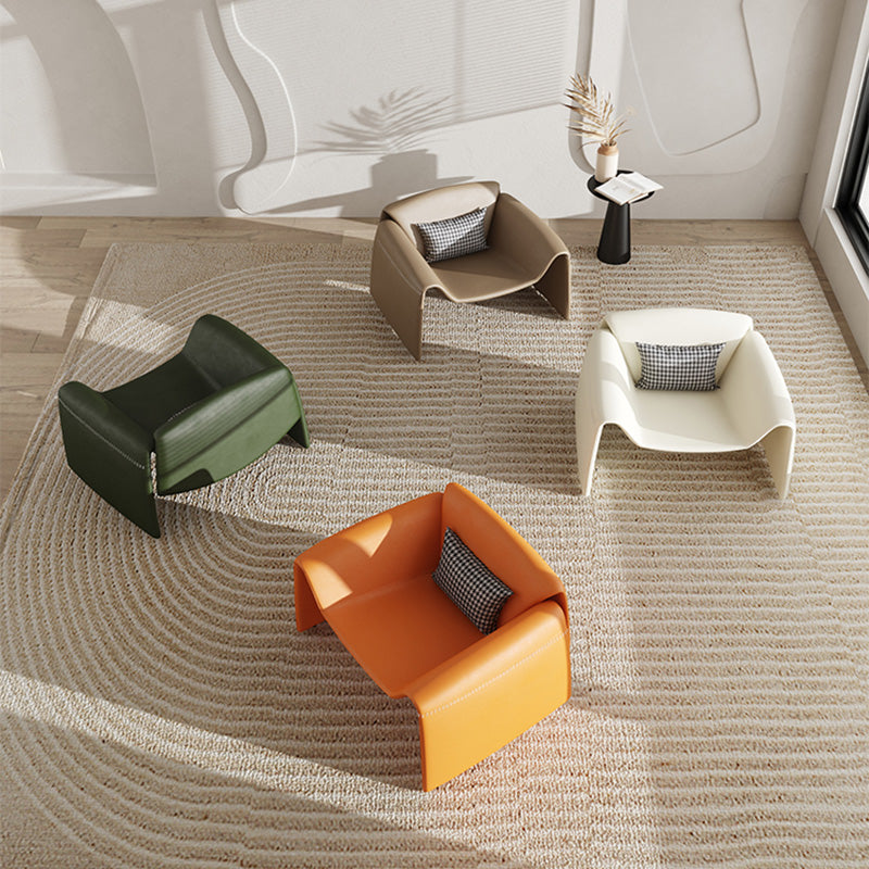 38.18" Wide Faux Leather Armchair Upholstered Pillow Back Accent Chair Clearhalo 'Accent Chairs' 'accent_chairs' 'Chairs & Seating' 'furn' 'furn_accent_chairs' 'Furniture' 'Living Room Furniture' 6736913