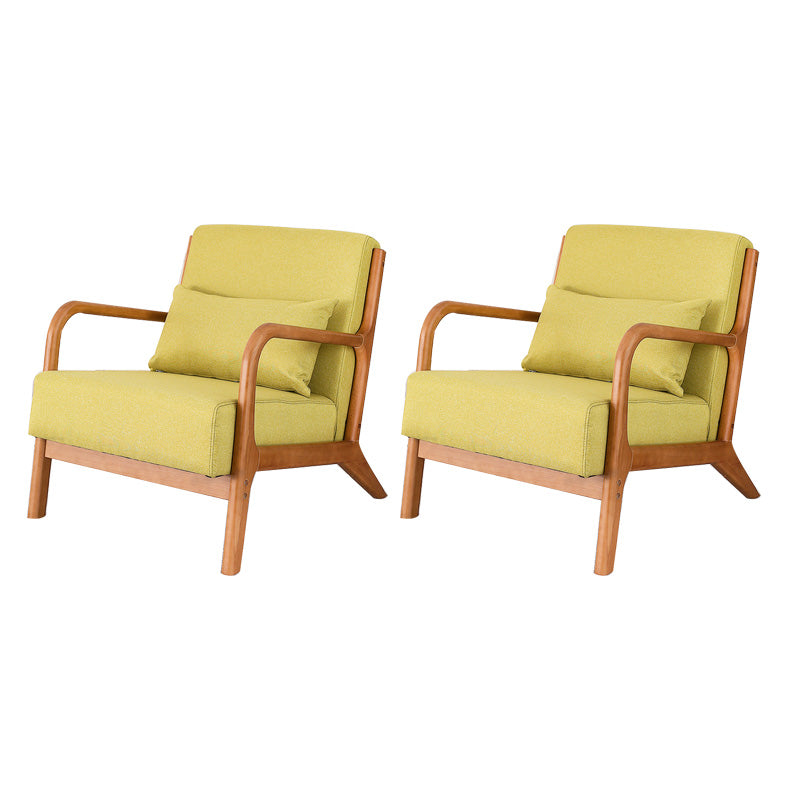 Mid-Century Modern Accent Armchair Living Room Round Arms Pillow Back Arm Chair Green 2 Piece Set Clearhalo 'Accent Chairs' 'accent_chairs' 'Chairs & Seating' 'furn' 'furn_accent_chairs' 'Furniture' 'Living Room Furniture' 6736917