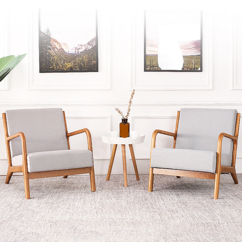Mid-Century Modern Accent Armchair Living Room Round Arms Pillow Back Arm Chair Clearhalo 'Accent Chairs' 'accent_chairs' 'Chairs & Seating' 'furn' 'furn_accent_chairs' 'Furniture' 'Living Room Furniture' 6736920