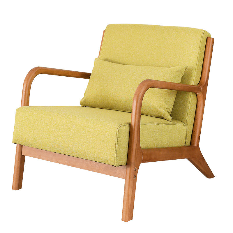 Mid-Century Modern Accent Armchair Living Room Round Arms Pillow Back Arm Chair Clearhalo 'Accent Chairs' 'accent_chairs' 'Chairs & Seating' 'furn' 'furn_accent_chairs' 'Furniture' 'Living Room Furniture' 6736924