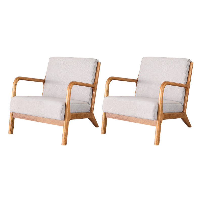 Mid-Century Modern Accent Armchair Living Room Round Arms Pillow Back Arm Chair Grey 2 Piece Set Clearhalo 'Accent Chairs' 'accent_chairs' 'Chairs & Seating' 'furn' 'furn_accent_chairs' 'Furniture' 'Living Room Furniture' 6736925