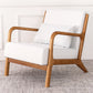 Mid-Century Modern Accent Armchair Living Room Round Arms Pillow Back Arm Chair White 1 Piece Clearhalo 'Accent Chairs' 'accent_chairs' 'Chairs & Seating' 'furn' 'furn_accent_chairs' 'Furniture' 'Living Room Furniture' 6736932