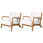 Mid-Century Modern Accent Armchair Living Room Round Arms Pillow Back Arm Chair White 2 Piece Set Clearhalo 'Accent Chairs' 'accent_chairs' 'Chairs & Seating' 'furn' 'furn_accent_chairs' 'Furniture' 'Living Room Furniture' 6736934