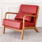 Mid-Century Modern Accent Armchair Living Room Round Arms Pillow Back Arm Chair Red 1 Piece Clearhalo 'Accent Chairs' 'accent_chairs' 'Chairs & Seating' 'furn' 'furn_accent_chairs' 'Furniture' 'Living Room Furniture' 6736935