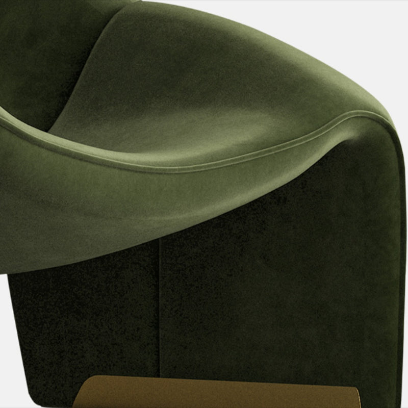 Scandinavian Arm Chair Solid Color Sloped Arms Sled Fixed Back Accent Armchair