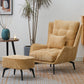 Modern Accent Chair Solid Color Corduroy Tufted Back Basic Four Leg Chair Clearhalo 'Accent Chairs' 'accent_chairs' 'Chairs & Seating' 'furn' 'furn_accent_chairs' 'Furniture' 'Living Room Furniture' 6736986