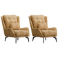 Modern Accent Chair Solid Color Corduroy Tufted Back Basic Four Leg Chair Yellow 2 Piece Set Without Ottoman Clearhalo 'Accent Chairs' 'accent_chairs' 'Chairs & Seating' 'furn' 'furn_accent_chairs' 'Furniture' 'Living Room Furniture' 6736987