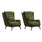 Modern Accent Chair Solid Color Corduroy Tufted Back Basic Four Leg Chair Green 2 Piece Set Without Ottoman Clearhalo 'Accent Chairs' 'accent_chairs' 'Chairs & Seating' 'furn' 'furn_accent_chairs' 'Furniture' 'Living Room Furniture' 6736988
