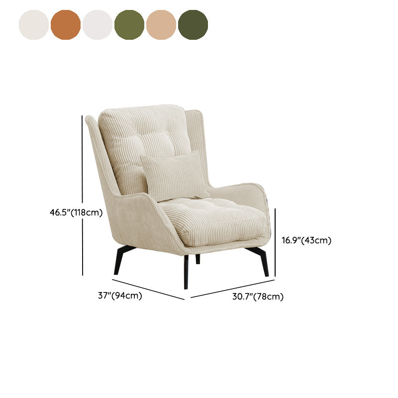 Modern Accent Chair Solid Color Corduroy Tufted Back Basic Four Leg Chair Clearhalo 'Accent Chairs' 'accent_chairs' 'Chairs & Seating' 'furn' 'furn_accent_chairs' 'Furniture' 'Living Room Furniture' 6737014
