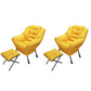 Scandinavian Accent Chair Solid Color Bedroom Reclining Basic Four Leg Arm Chair Yellow 2 Piece Set With Ottoman Clearhalo 'Accent Chairs' 'accent_chairs' 'Chairs & Seating' 'furn' 'furn_accent_chairs' 'Furniture' 'Living Room Furniture' 6737023
