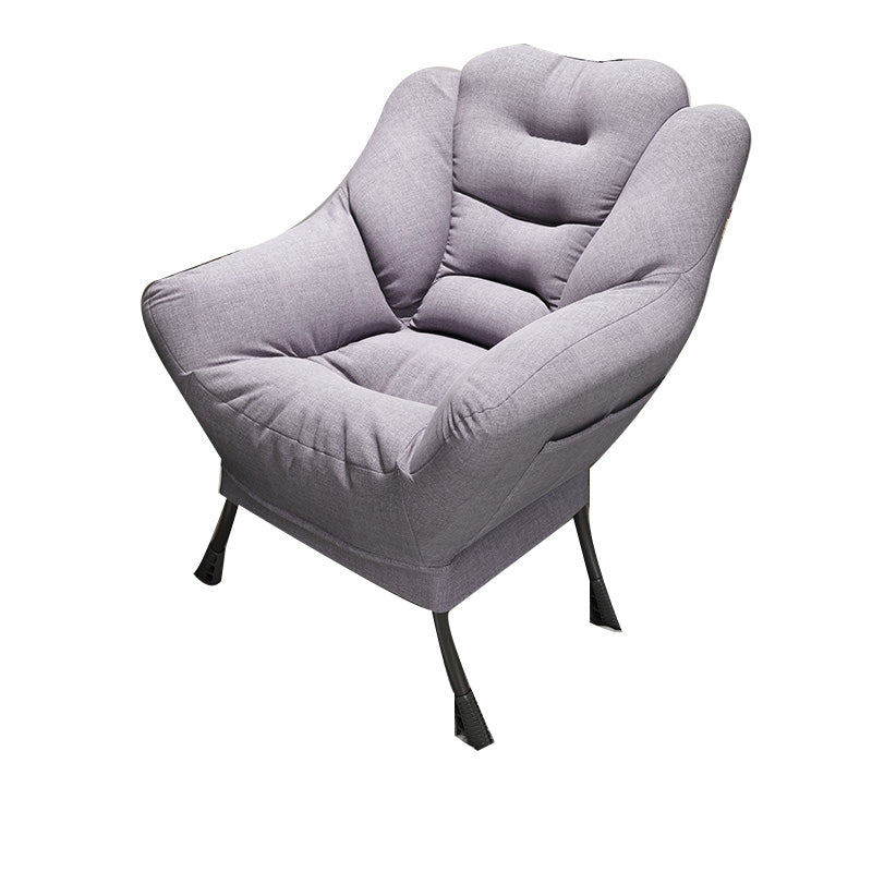 Scandinavian Accent Chair Solid Color Bedroom Reclining Basic Four Leg Arm Chair Grey 1 Piece Without Ottoman Clearhalo 'Accent Chairs' 'accent_chairs' 'Chairs & Seating' 'furn' 'furn_accent_chairs' 'Furniture' 'Living Room Furniture' 6737024
