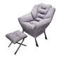 Scandinavian Accent Chair Solid Color Bedroom Reclining Basic Four Leg Arm Chair Grey 1 Piece With Ottoman Clearhalo 'Accent Chairs' 'accent_chairs' 'Chairs & Seating' 'furn' 'furn_accent_chairs' 'Furniture' 'Living Room Furniture' 6737028