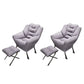 Scandinavian Accent Chair Solid Color Bedroom Reclining Basic Four Leg Arm Chair Grey 2 Piece Set With Ottoman Clearhalo 'Accent Chairs' 'accent_chairs' 'Chairs & Seating' 'furn' 'furn_accent_chairs' 'Furniture' 'Living Room Furniture' 6737031