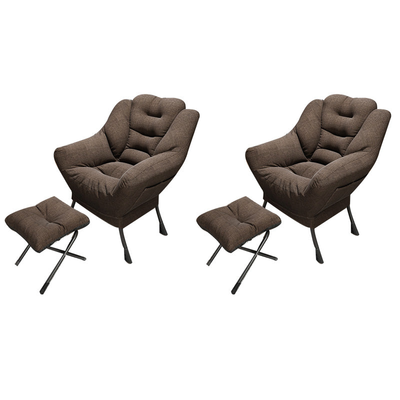 Scandinavian Accent Chair Solid Color Bedroom Reclining Basic Four Leg Arm Chair Coffee 2 Piece Set With Ottoman Clearhalo 'Accent Chairs' 'accent_chairs' 'Chairs & Seating' 'furn' 'furn_accent_chairs' 'Furniture' 'Living Room Furniture' 6737039