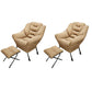 Scandinavian Accent Chair Solid Color Bedroom Reclining Basic Four Leg Arm Chair Khaki 2 Piece Set With Ottoman Clearhalo 'Accent Chairs' 'accent_chairs' 'Chairs & Seating' 'furn' 'furn_accent_chairs' 'Furniture' 'Living Room Furniture' 6737044