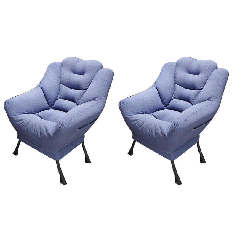 Scandinavian Accent Chair Solid Color Bedroom Reclining Basic Four Leg Arm Chair Blue 2 Piece Set Without Ottoman Clearhalo 'Accent Chairs' 'accent_chairs' 'Chairs & Seating' 'furn' 'furn_accent_chairs' 'Furniture' 'Living Room Furniture' 6737046