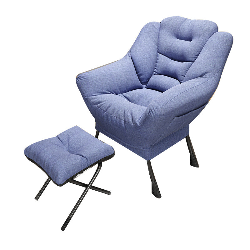 Scandinavian Accent Chair Solid Color Bedroom Reclining Basic Four Leg Arm Chair Blue 1 Piece With Ottoman Clearhalo 'Accent Chairs' 'accent_chairs' 'Chairs & Seating' 'furn' 'furn_accent_chairs' 'Furniture' 'Living Room Furniture' 6737047