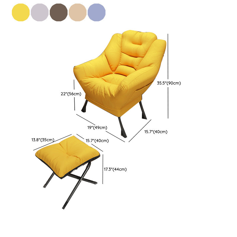 Scandinavian Accent Chair Solid Color Bedroom Reclining Basic Four Leg Arm Chair Clearhalo 'Accent Chairs' 'accent_chairs' 'Chairs & Seating' 'furn' 'furn_accent_chairs' 'Furniture' 'Living Room Furniture' 6737049