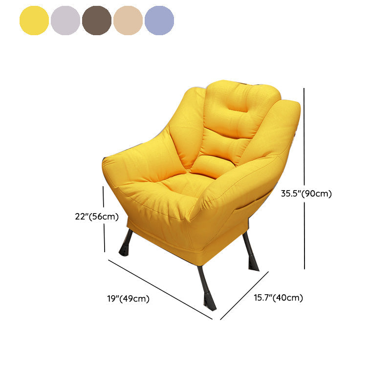 Scandinavian Accent Chair Solid Color Bedroom Reclining Basic Four Leg Arm Chair Clearhalo 'Accent Chairs' 'accent_chairs' 'Chairs & Seating' 'furn' 'furn_accent_chairs' 'Furniture' 'Living Room Furniture' 6737050