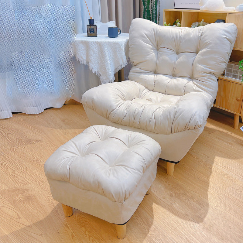 Scandinavian Parsons Chair Solid Color Living Room Reclining Basic Four Leg Accent Chair Off-White 1 Piece With Ottoman Clearhalo 'Accent Chairs' 'accent_chairs' 'Chairs & Seating' 'furn' 'furn_accent_chairs' 'Furniture' 'Living Room Furniture' 6737123