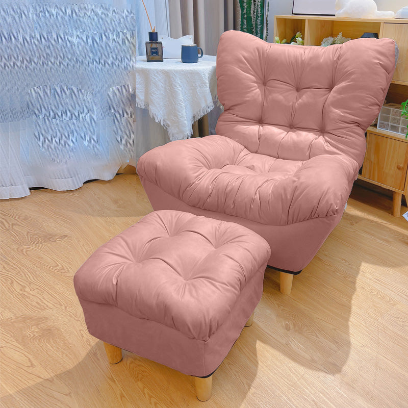 Scandinavian Parsons Chair Solid Color Living Room Reclining Basic Four Leg Accent Chair Pink 1 Piece With Ottoman Clearhalo 'Accent Chairs' 'accent_chairs' 'Chairs & Seating' 'furn' 'furn_accent_chairs' 'Furniture' 'Living Room Furniture' 6737126
