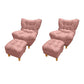 Scandinavian Parsons Chair Solid Color Living Room Reclining Basic Four Leg Accent Chair Pink 2 Piece Set With Ottoman Clearhalo 'Accent Chairs' 'accent_chairs' 'Chairs & Seating' 'furn' 'furn_accent_chairs' 'Furniture' 'Living Room Furniture' 6737128