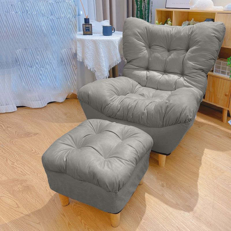 Scandinavian Parsons Chair Solid Color Living Room Reclining Basic Four Leg Accent Chair Light Gray 1 Piece With Ottoman Clearhalo 'Accent Chairs' 'accent_chairs' 'Chairs & Seating' 'furn' 'furn_accent_chairs' 'Furniture' 'Living Room Furniture' 6737130