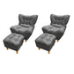 Scandinavian Parsons Chair Solid Color Living Room Reclining Basic Four Leg Accent Chair Dark Gray 2 Piece Set With Ottoman Clearhalo 'Accent Chairs' 'accent_chairs' 'Chairs & Seating' 'furn' 'furn_accent_chairs' 'Furniture' 'Living Room Furniture' 6737136
