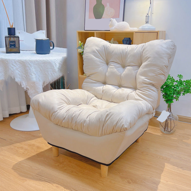 Scandinavian Parsons Chair Solid Color Living Room Reclining Basic Four Leg Accent Chair Off-White 1 Piece Without Ottoman Clearhalo 'Accent Chairs' 'accent_chairs' 'Chairs & Seating' 'furn' 'furn_accent_chairs' 'Furniture' 'Living Room Furniture' 6737138